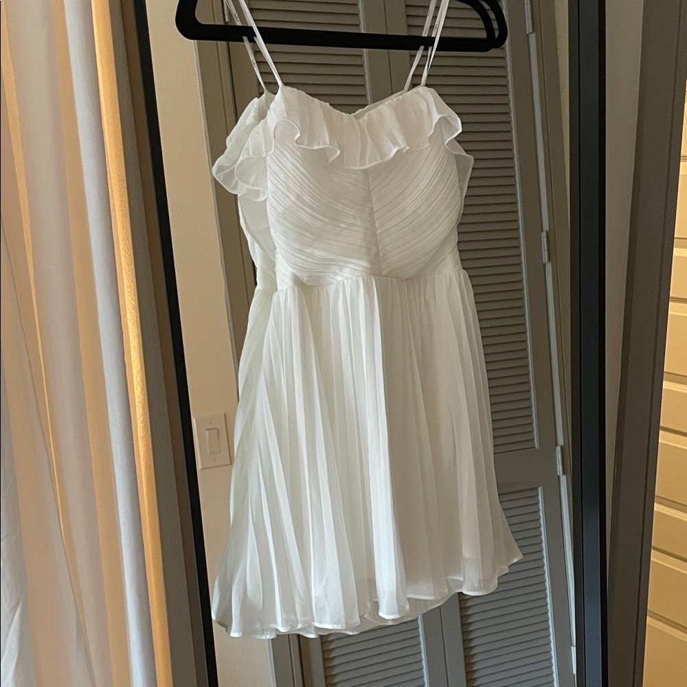 Lulu's White Ruffled Mini Dress